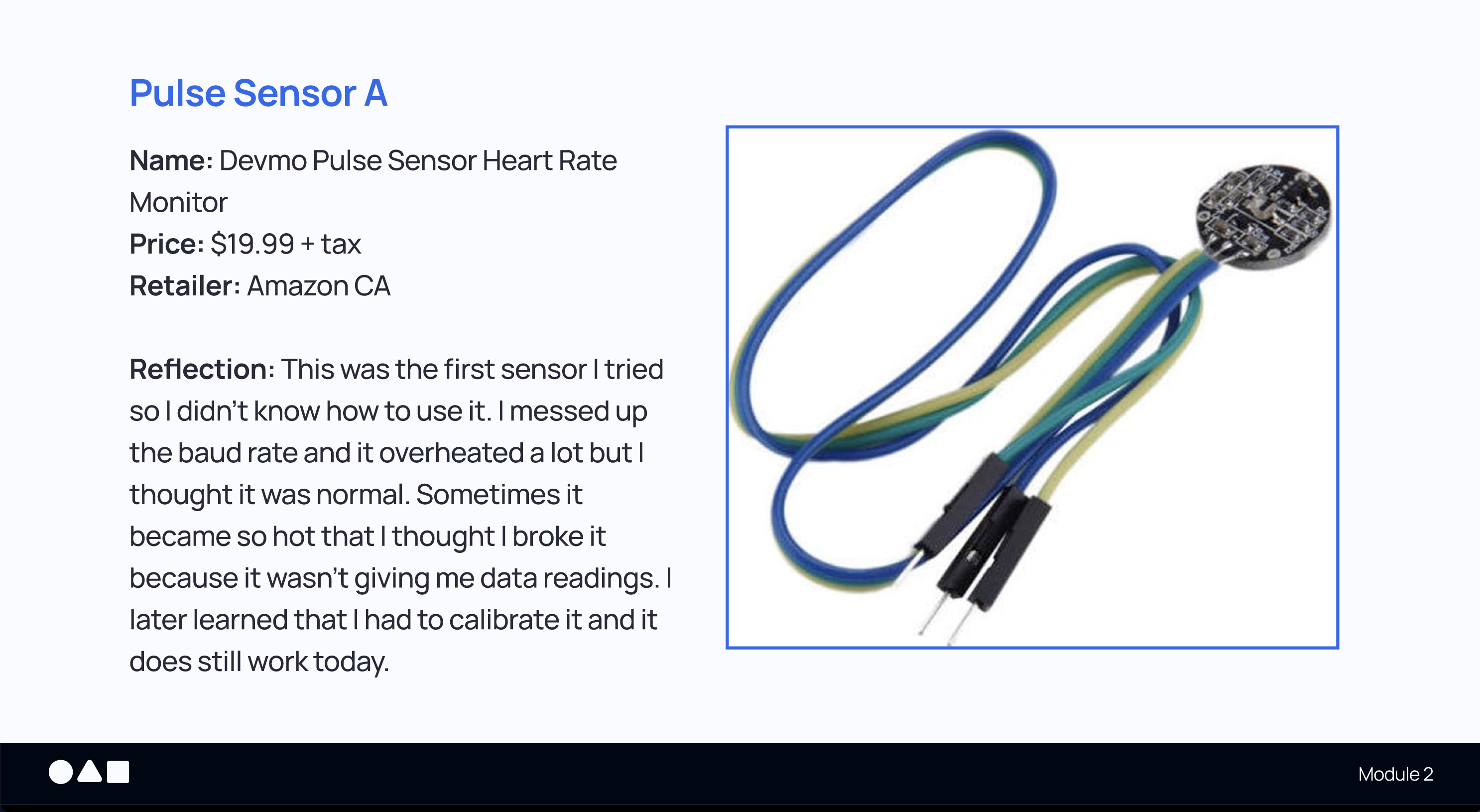 The first pulse sensor I tried